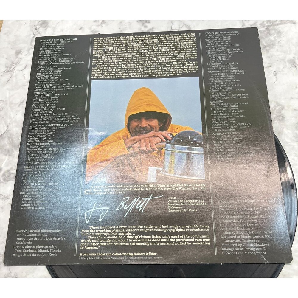 Jimmy Buffett Son Of A Son Of A Sailor Vinyl Rock LP Gatefold ABC 1978 Lyric Slv - Picture 4 of 8